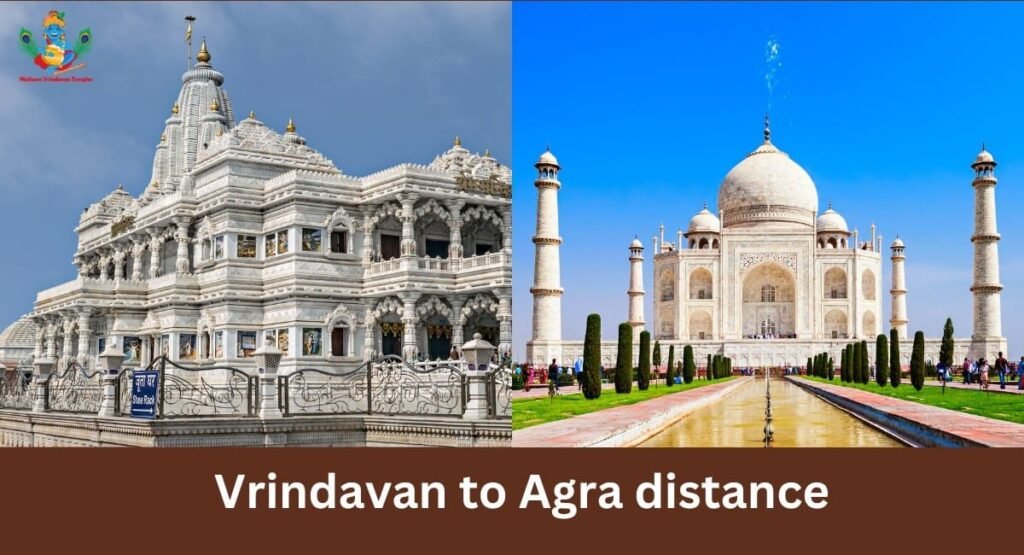 Vrindavan to agra distance