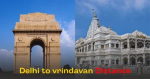 Delhi to vrindavan distance